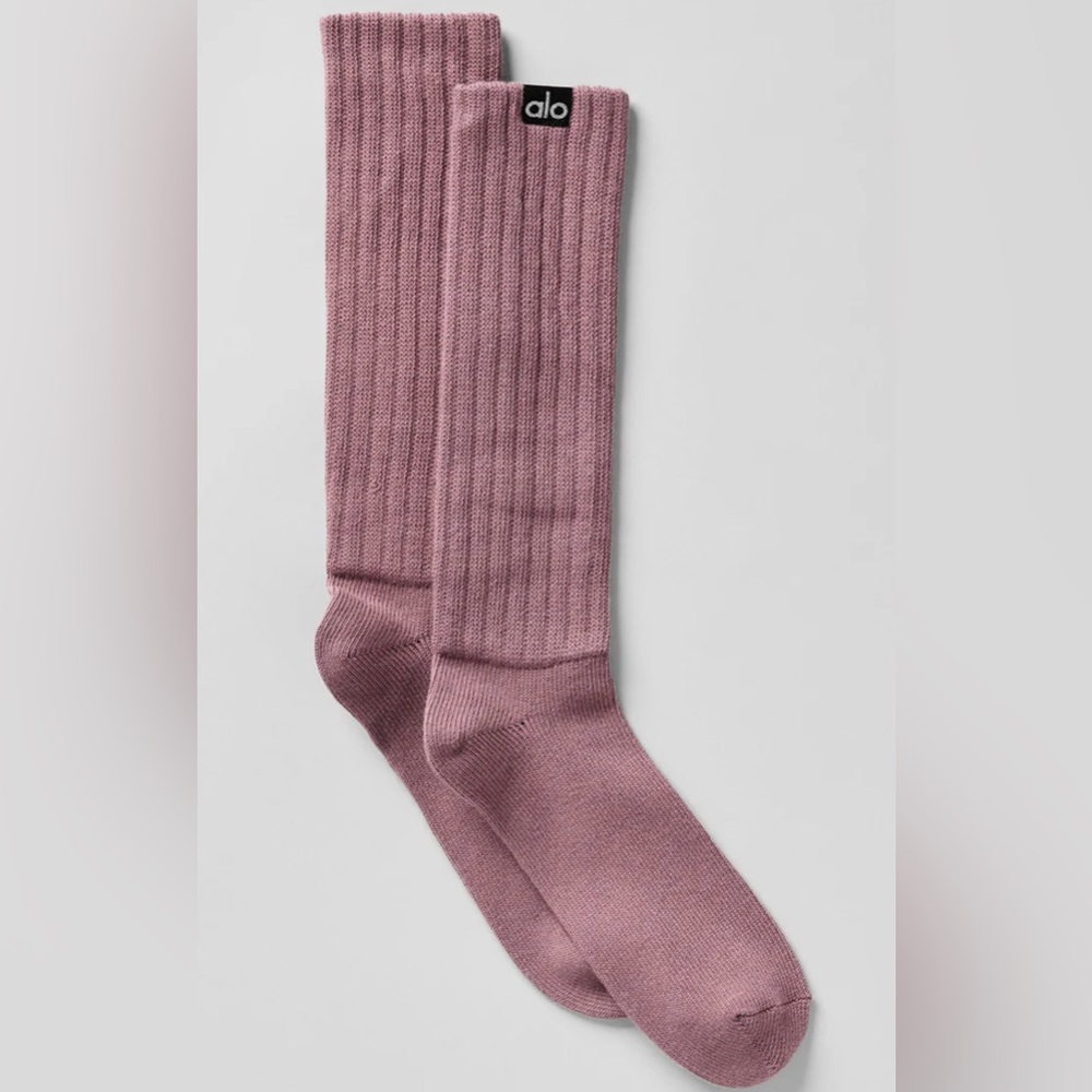 ALO Yoga Unisex Scrunch Sock Smoky Quartz 100% Authentic